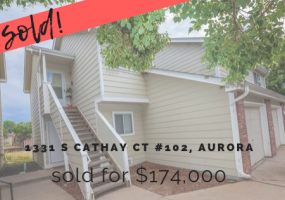 1331 S Cathay Ct #102, Aurora, Arapahoe, Colorado, United States 80017, 1 Bedroom Bedrooms, ,1 BathroomBathrooms,Townhome,Sold!,S Cathay Ct #102,9674853