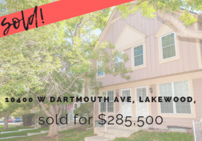 10400 W Dartmouth Ave, Lakewood, Jefferson, Colorado, United States 80227, 2 Bedrooms Bedrooms, ,2 BathroomsBathrooms,Townhome,Sold!,W Dartmouth Ave,9674707